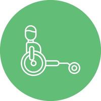 icono de fondo de círculo de línea de atletas discapacitados vector