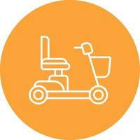 Mobility Scooter Line Circle Background Icon vector