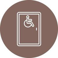 Wheelchair Accessible Line Circle Background Icon vector