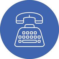 Telephone Typewriter Line Circle Background Icon vector