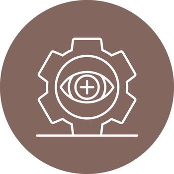 icono de fondo de círculo de línea de práctica de optometría vector