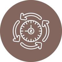 Downtime Line Circle Background Icon vector