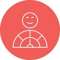 Satisfied Line Circle Background Icon vector