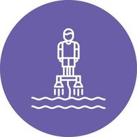 icono de fondo de círculo de línea de flyboard vector