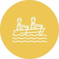 Rowing Line Circle Background Icon vector