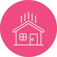 Home Insulation Line Circle Background Icon vector