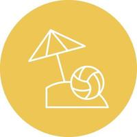 Beach Volleyball Line Circle Background Icon vector