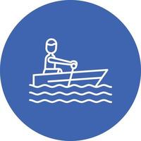 Canoeing Line Circle Background Icon vector