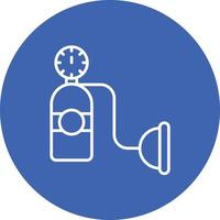 Oxygen Tank Line Circle Background Icon vector