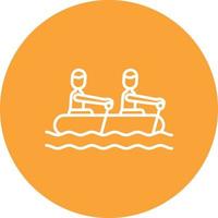 Rafting Line Circle Background Icon vector