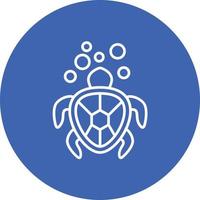 Sea Turtle Line Circle Background Icon vector