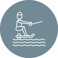 Sit Down Hydrofoiling Line Circle Background Icon vector