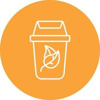 Compost Bin Line Circle Background Icon vector