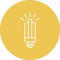Fluorescent Light Bulb Line Circle Background Icon vector