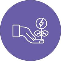 Reduce Energy Consumption Line Circle Background Icon vector