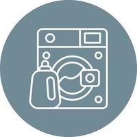 Natural Laundry Detergent Line Circle Background Icon vector