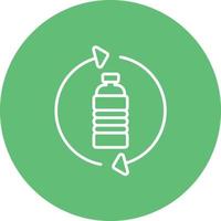 icono de fondo de círculo de línea de botella de agua recargable vector