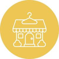 Thrift Store Line Circle Background Icon vector