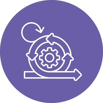 icono de fondo de círculo de línea de desarrollo ágil vector