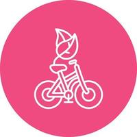 Riding Bicycle Line Circle Background Icon vector