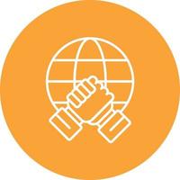 Daily Collaboration Line Circle Background Icon vector
