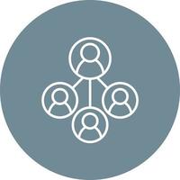 Delegation Of Work Line Circle Background Icon vector