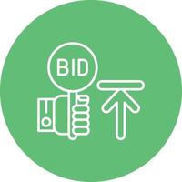 Maximum Bid Line Circle Background Icon vector