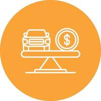 Fair Market Value Line Circle Background Icon vector