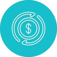 Reserve Price Line Circle Background Icon vector