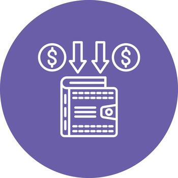 Account Receivable Line Circle Background Icon vector