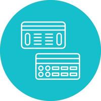 Debit Vs Credit Line Circle Background Icon vector