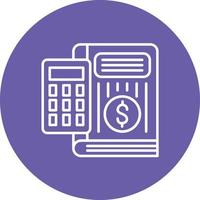 icono de fondo de círculo de línea de contabilidad financiera vector