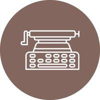 Typewriter Line Circle Background Icon vector