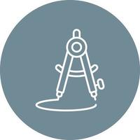 Drawing Compass Line Circle Background Icon vector