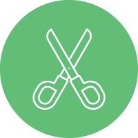 Scissors Line Circle Background Icon vector