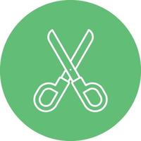 Scissors Line Circle Background Icon vector