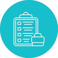 Follow Up Interview Line Circle Background Icon vector