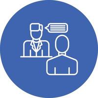 Interview Line Circle Background Icon vector
