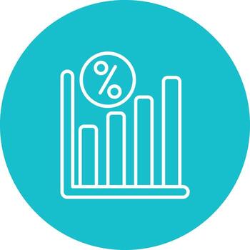 Fixed Interest Rate Line Circle Background Icon vector