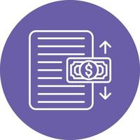 Cash Flow Statement Line Circle Background Icon vector