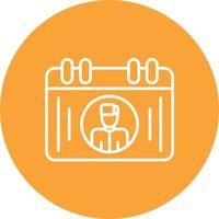 Scheduling Interviews Line Circle Background Icon vector