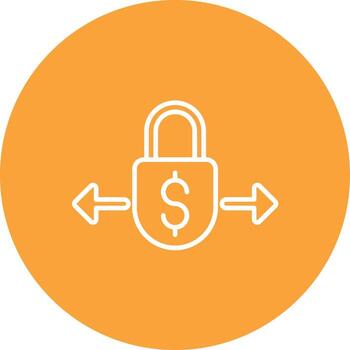 icono de fondo de círculo de línea de activo fijo vector