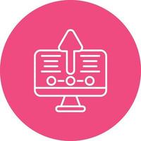 Upgrade Desktop Line Circle Background Icon vector