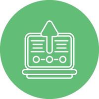 Upgrade Laptop Line Circle Background Icon vector