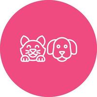 Pets Line Circle Background Icon vector