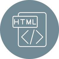 icono de fondo de círculo de línea html vector