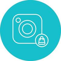 icono de fondo de círculo de línea de galerías de instagram comprable