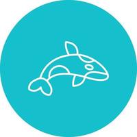 Killer Whale Line Circle Background Icon vector