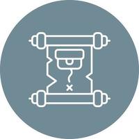 Treasure Map Line Circle Background Icon vector