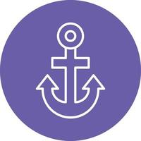 Anchor Line Circle Background Icon vector